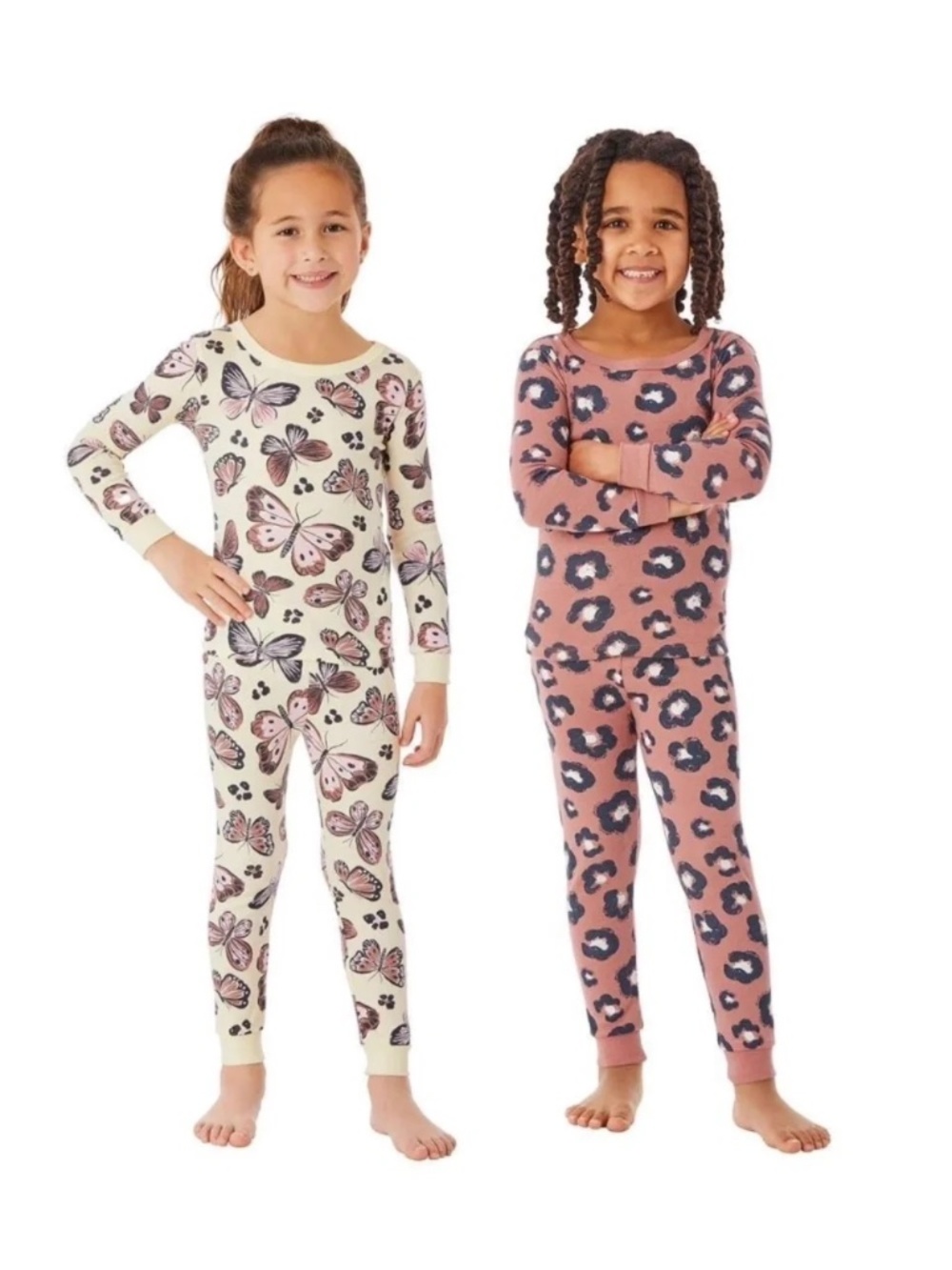 Member's Mark Girls' Pink Butterfly Organic Cotton Pajama Set